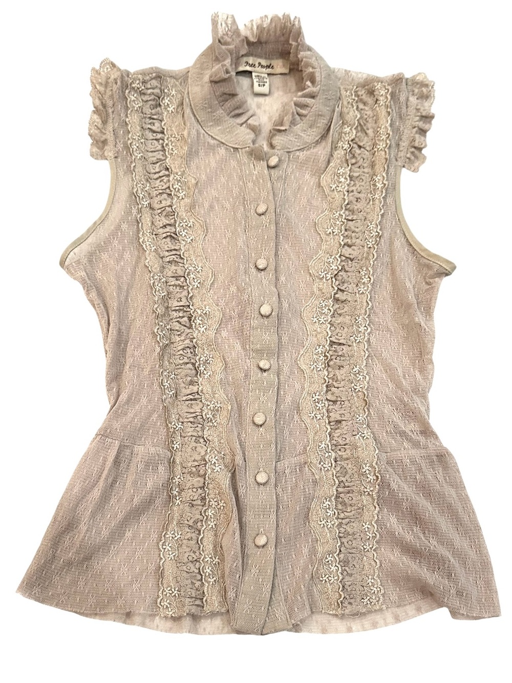Vintage Y2K free people romantic lace blouse coquette